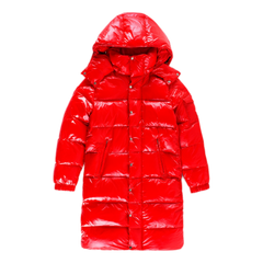 Moncler Glossy Hooded Long Puffer Jacket — #191