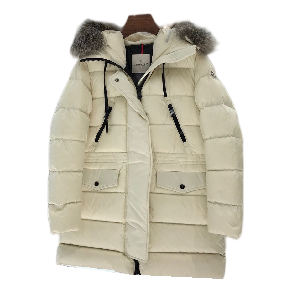 Moncler Aphroti Fur-Trim Hooded Long Puffer Jacket — #172