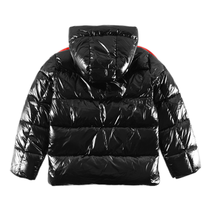 Moncler Striped-Sleeve Hooded Puffer Jacket — #246