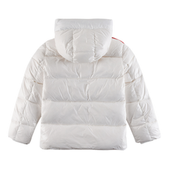 Moncler Striped-Sleeve Hooded Puffer Jacket — #246