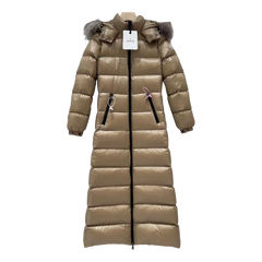 Moncler Hudson Fur-Trim Long Puffer Coat — #186