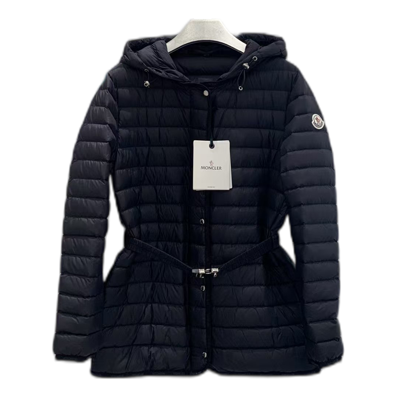 Moncler Oredon Belted Hooded Puffer Jacket — Black — #192