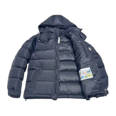 Moncler Montbeliard Hooded Short Down Jacket — Navy — #222