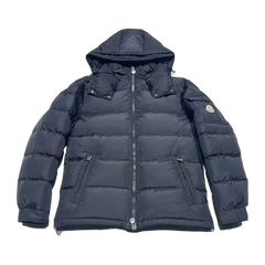 Moncler Montbeliard Hooded Short Down Jacket — Navy — #222