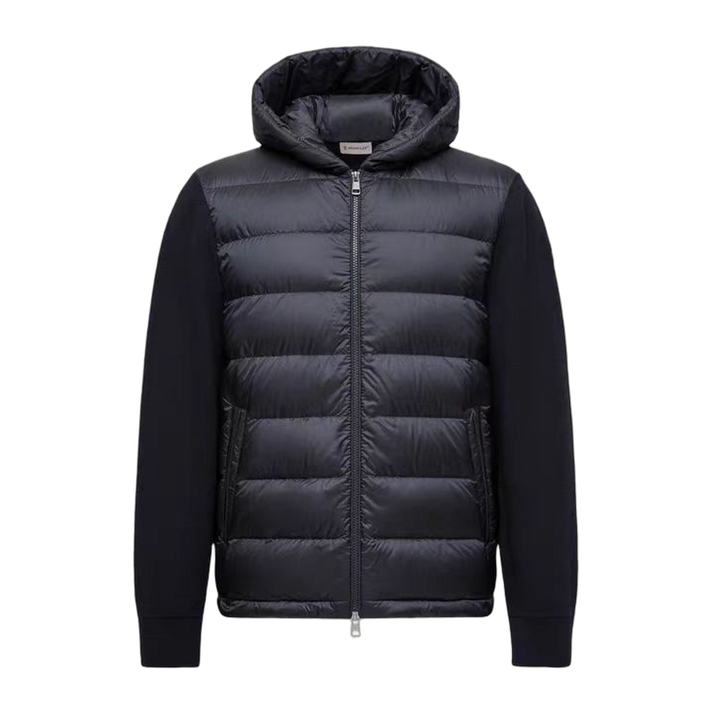 Moncler Padded Wool Zip-Up Hoodie — Black — #226