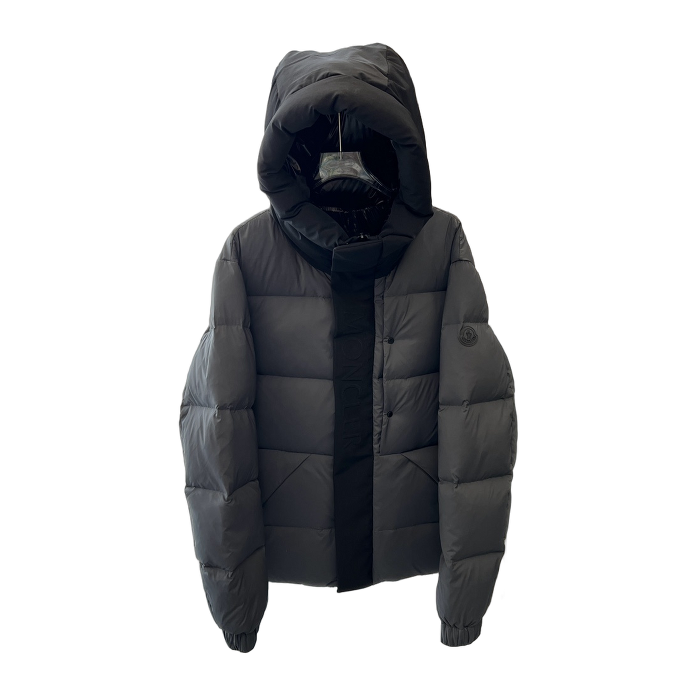 Moncler Matte Hooded Long Down Jacket — Black — #179