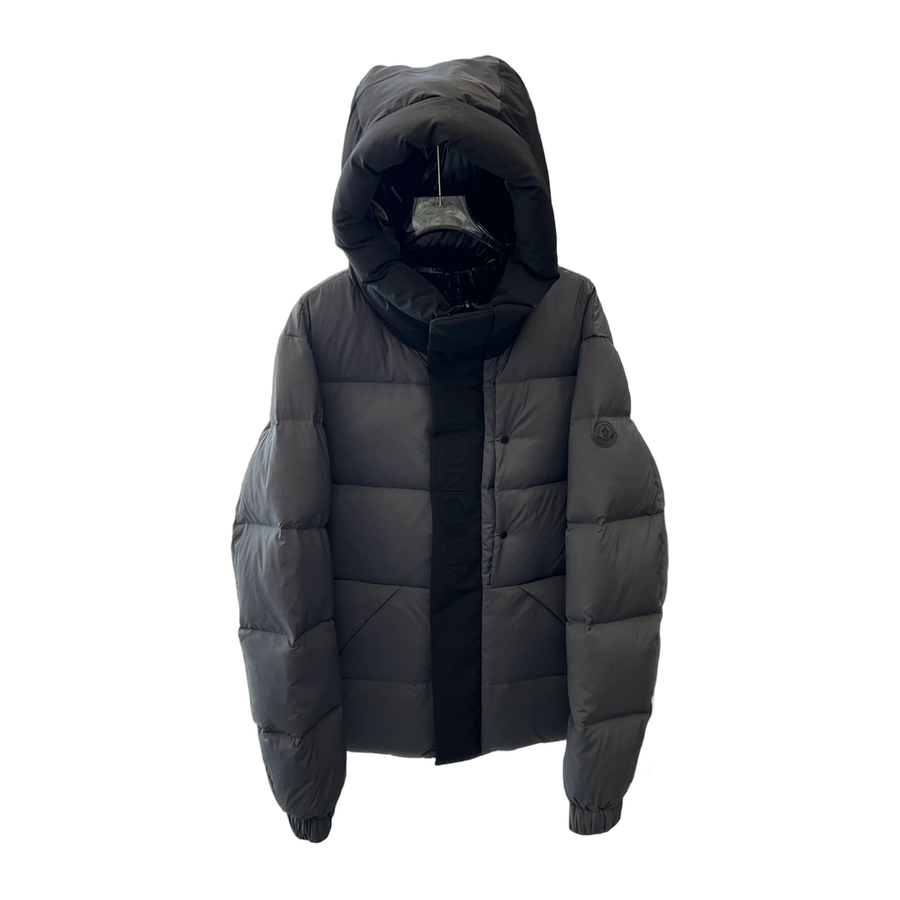 Moncler Matte Hooded Long Down Jacket — Black — #179