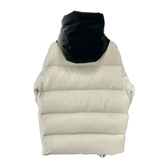 Moncler Matte Hooded Long Down Jacket — Grey & White — #180