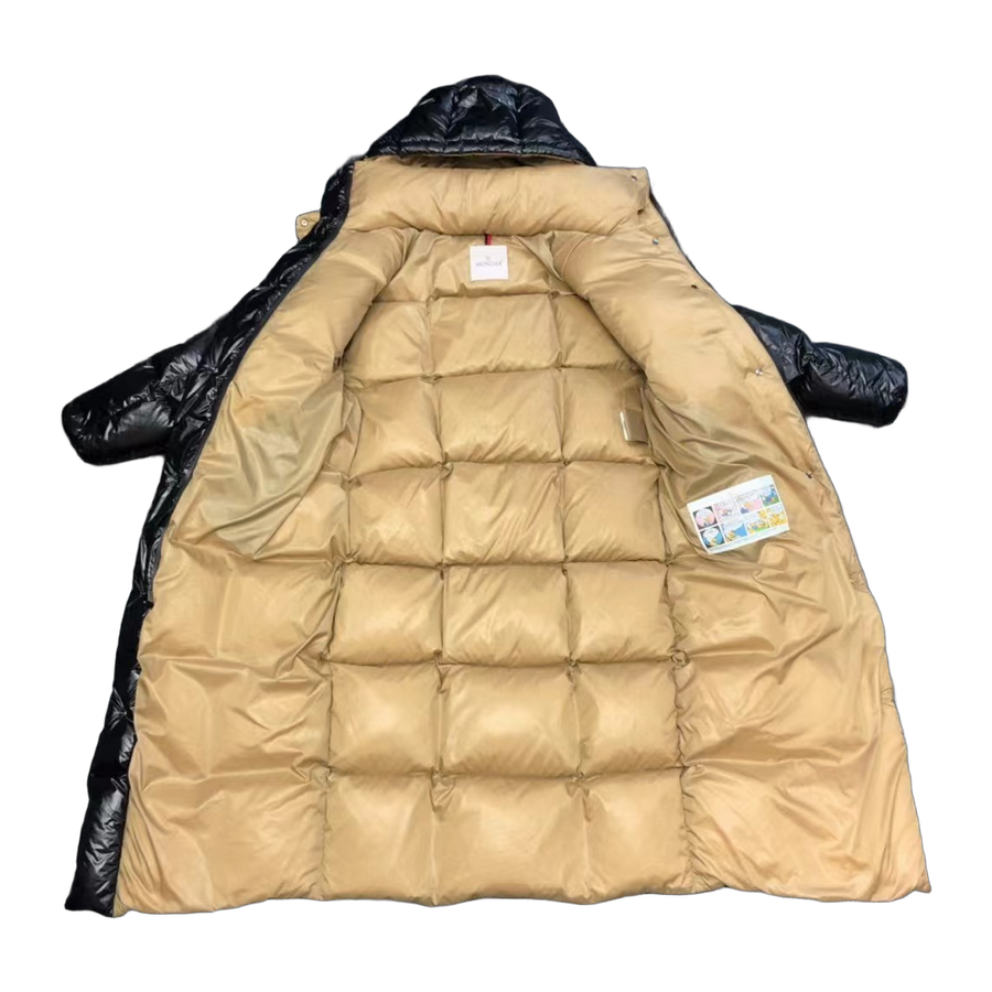 Moncler Matte Hooded Long Down Jacket — Black — #181