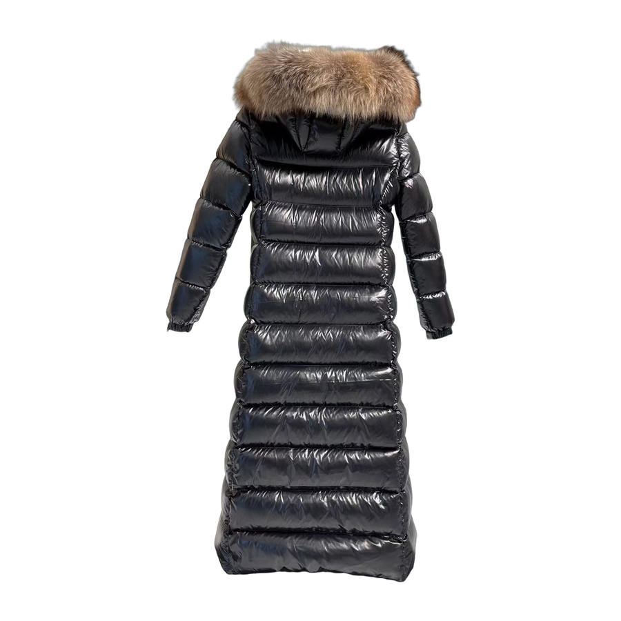 Moncler Belted Long Down Jacket — Black — #185