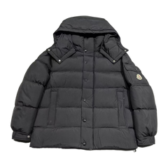 Moncler Matte Maya-Style Long Down Jacket — Black — #188