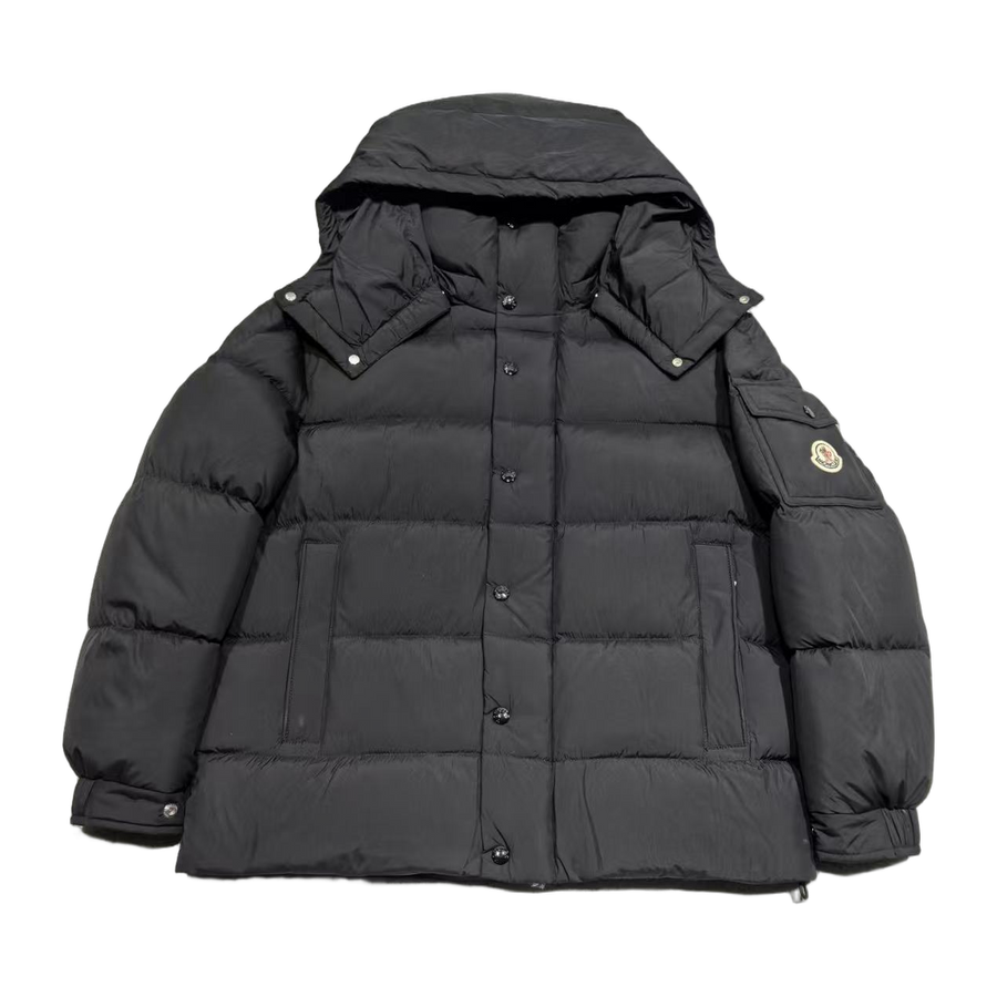Moncler Matte Maya-Style Long Down Jacket — Black — #188