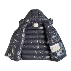 Moncler Logo-Letter Hooded Puffer Jacket — Black — #248