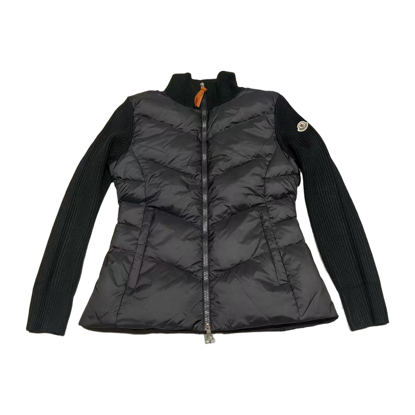 Moncler Padded Wool Zip-Up Cardigan — Black — #261