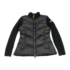 Moncler Padded Wool Zip-Up Cardigan — Black — #261