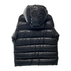 Moncler Liriope Asymmetric-Zip Hooded Down Jacket — Black — #277