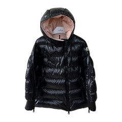 Moncler Asymmetric-Zip Hooded Short Down Jacket — Black — #280