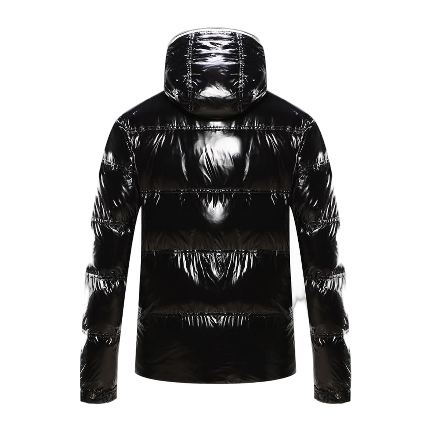 Moncler Glossy Hooded Cropped Down Jacket — Black — #281