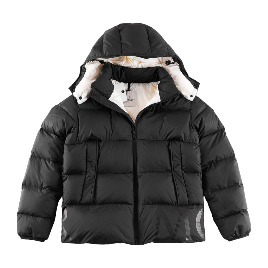 Moncler Graffiti-Print Collaboration Puffer Jacket — Black — #282