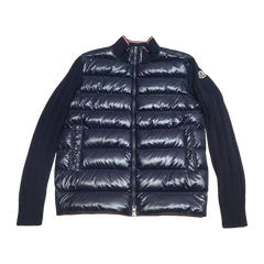 Moncler Padded Wool Zip-Up Cardigan — Blue — #264