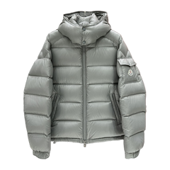 Moncler Maya Hooded Short Down Jacket — Gray — #229