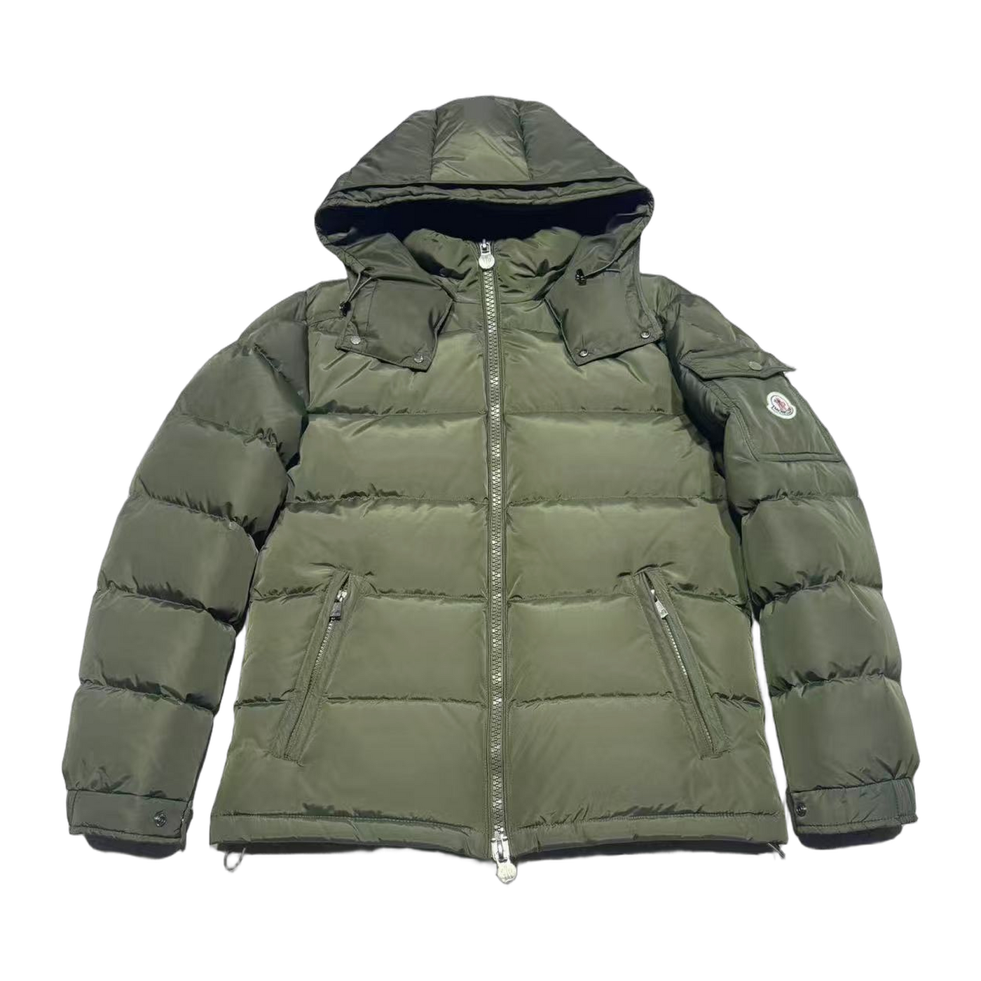 Moncler Maya Matte Short Down Jacket — Olive Green — #230