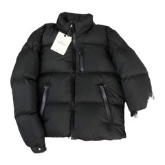 Moncler Leather-Patch Hooded Down Jacket — #206