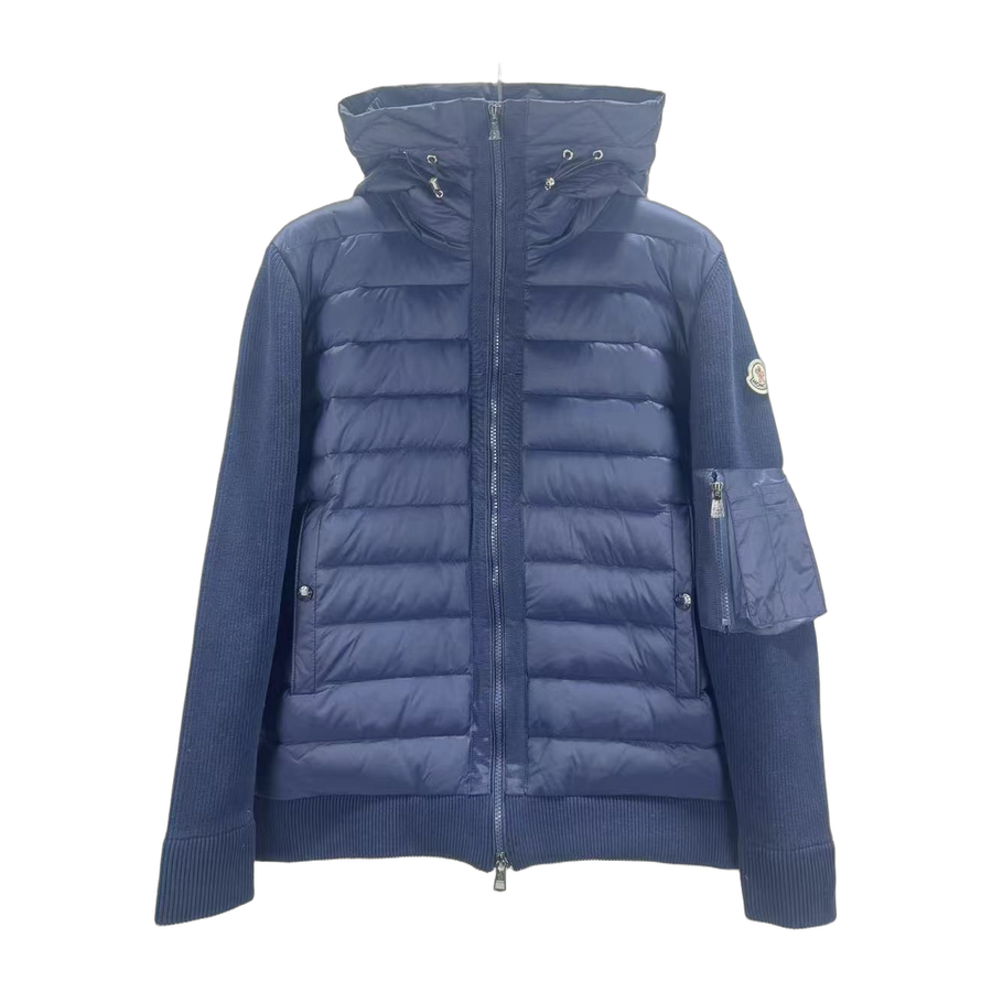 Moncler Padded Wool Hooded Knit Jacket — #211