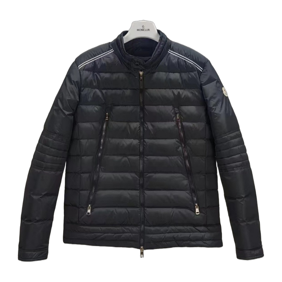 Moncler Padded Wool Zip-Up Cardigan — Black — #212