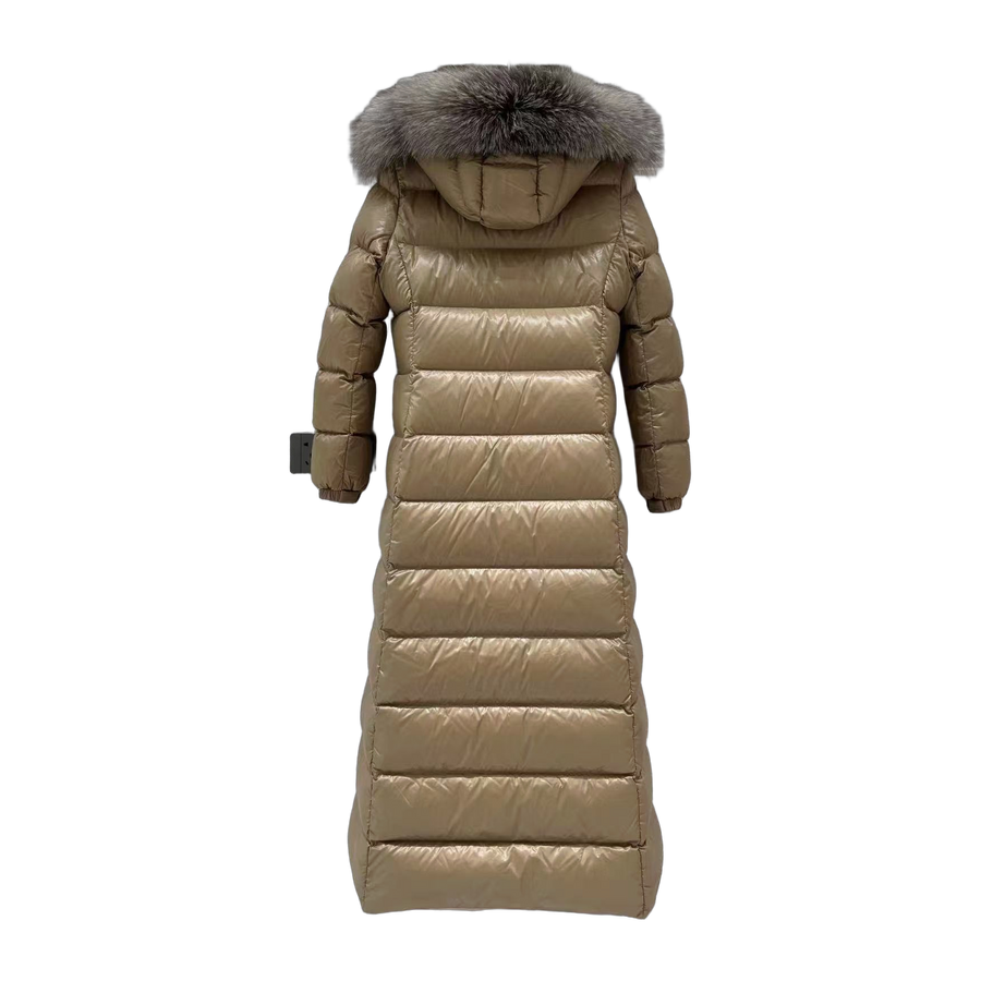 Moncler Hudson Long Down Jacket — Khaki — #190