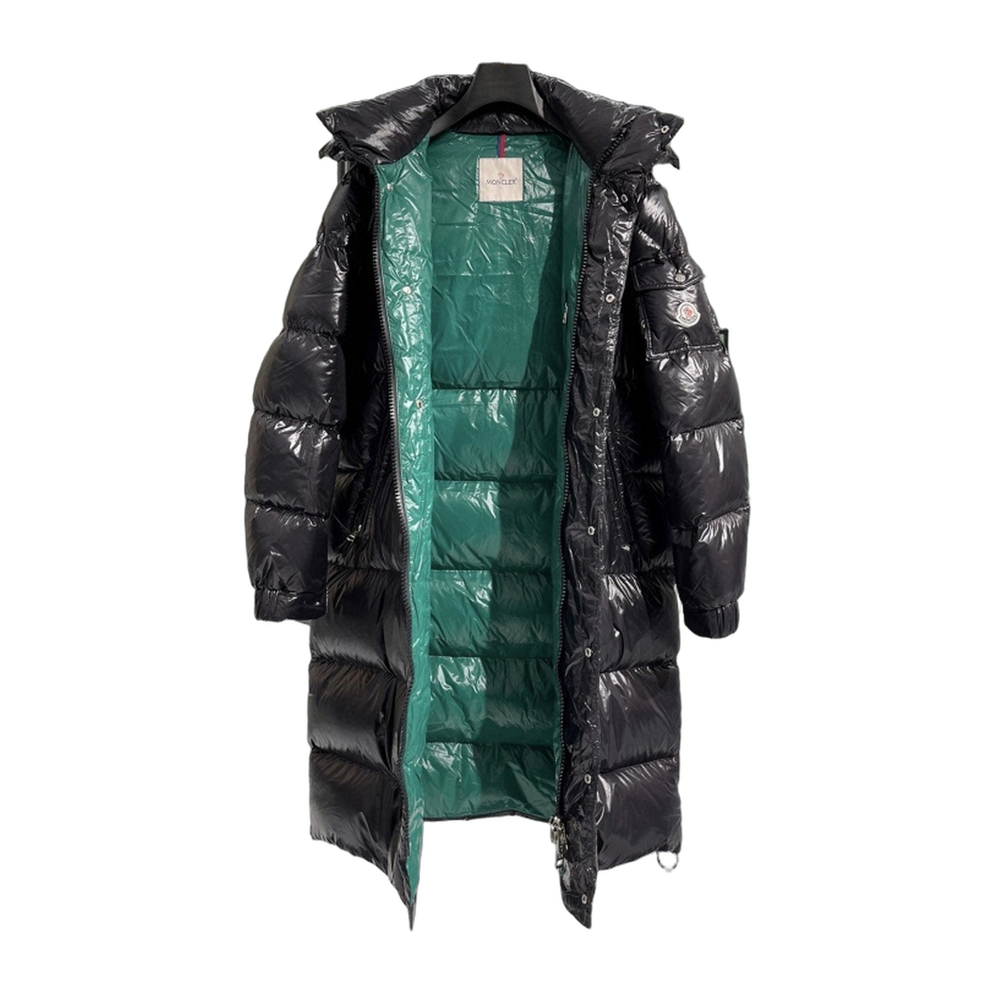 Moncler Reversible Colour-Block Maya-Style Long Down Jacket — #170