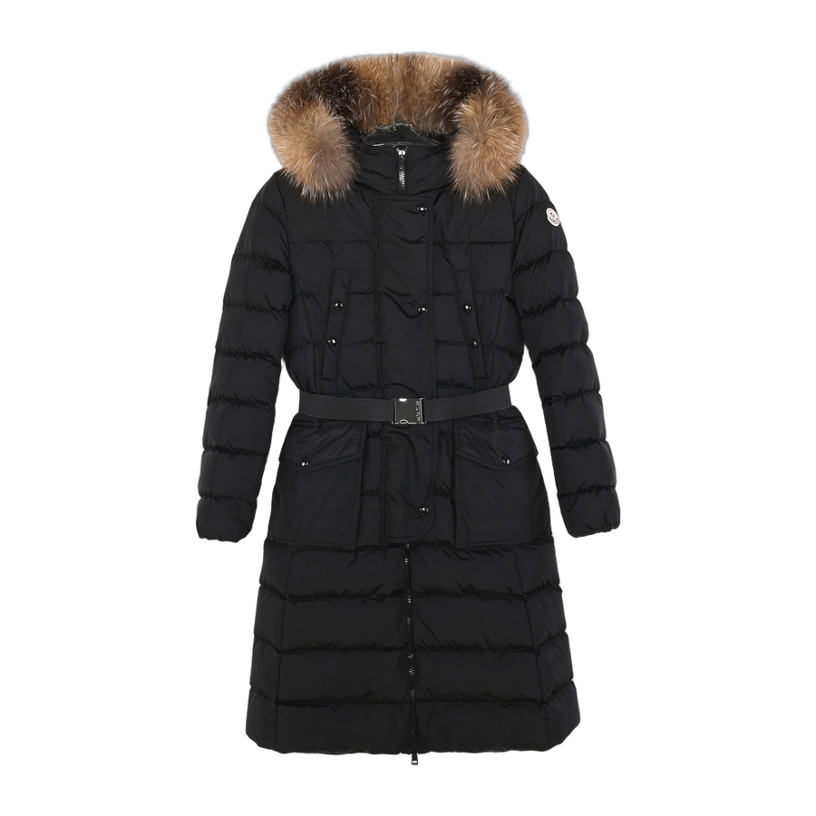 Moncler Khloe Hooded Long Down Jacket — #174