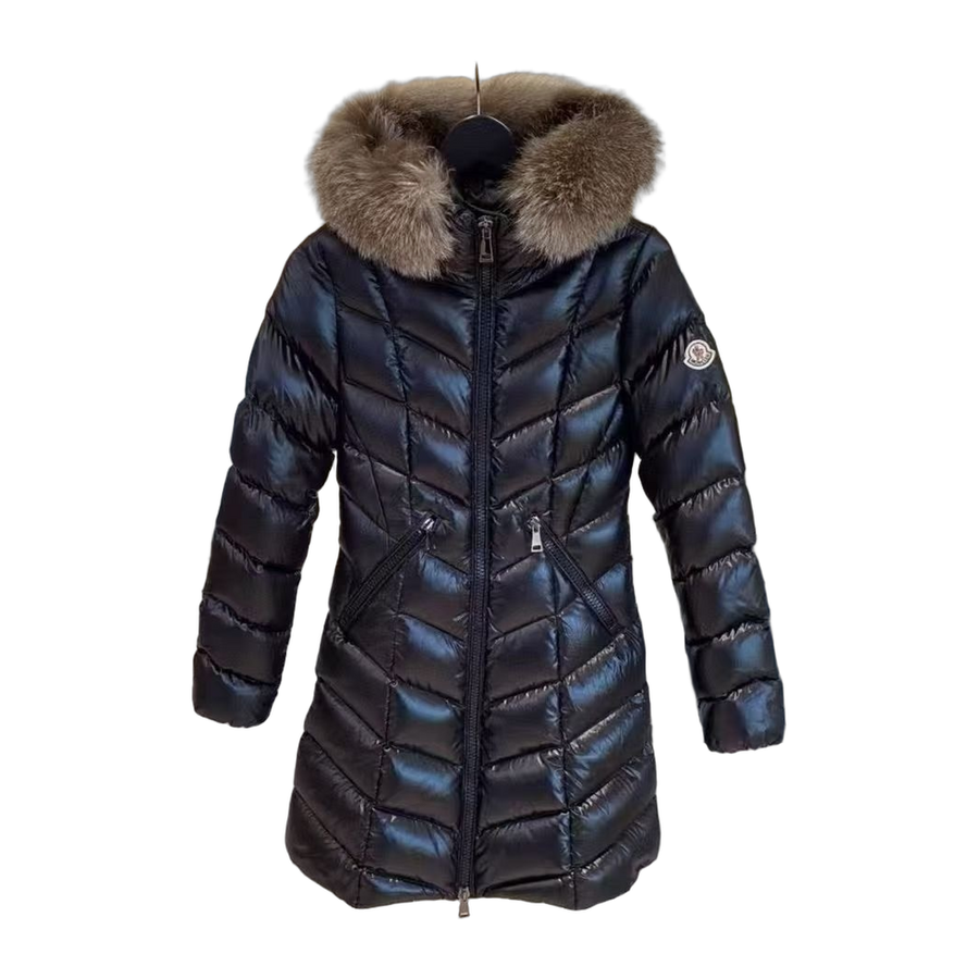 Moncler Hooded Long Down Coat — #176