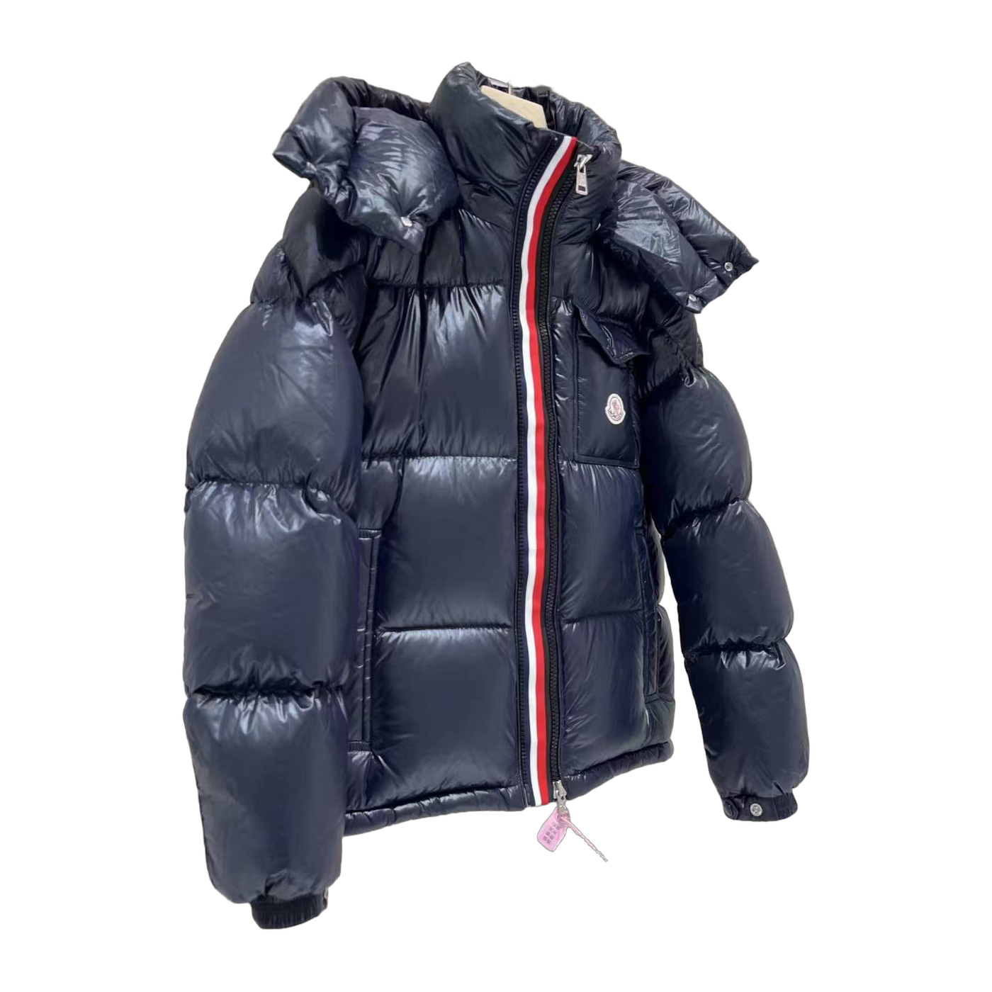 Moncler Montbeliard Hooded Short Down Jacket — Navy — #231