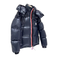Moncler Montbeliard Hooded Short Down Jacket — Navy — #231