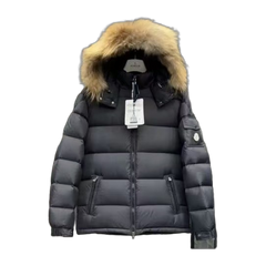 Moncler Maya Hooded Short Down Jacket — Navy — #232