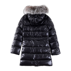Moncler Oversized-Fur-Trim Drawstring-Waist Down Jacket — Off White — #266