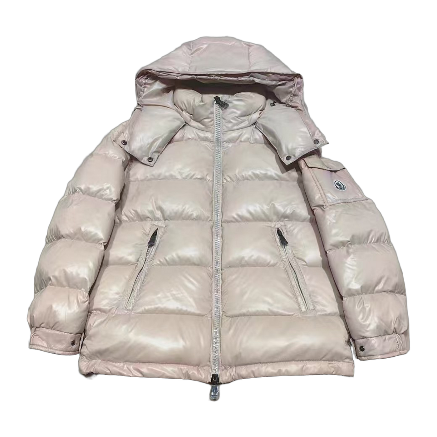 Moncler Maire Hooded Short Down Jacket — Pink — #267