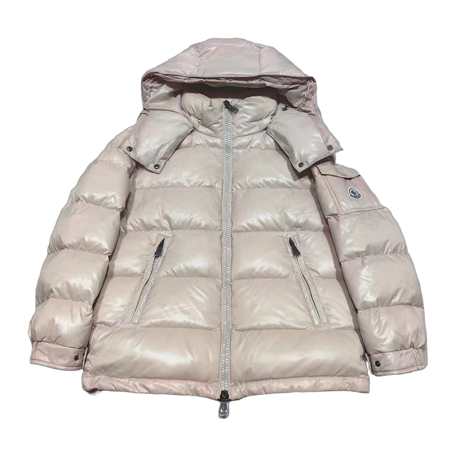 Moncler Maire Hooded Short Down Jacket — Pink — #267