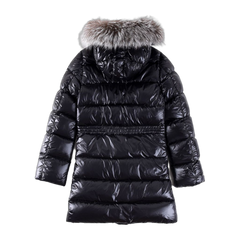 Moncler Oversized-Fur-Trim Drawstring-Waist Down Jacket — #241