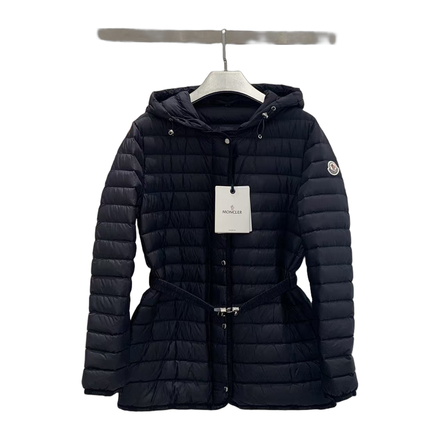 Moncler Oredon Belted Long Down Jacket — Red — #192