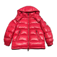 Moncler Maire Hooded Short Down Jacket — Red — #268