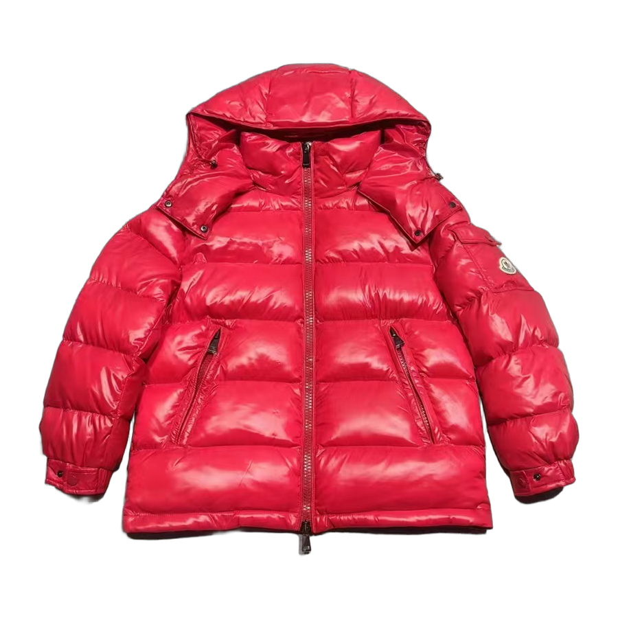Moncler Maire Hooded Short Down Jacket — Red — #268