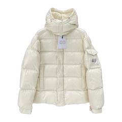 Moncler 70th Anniversary Hooded Puffer Jacket — Off White — #235