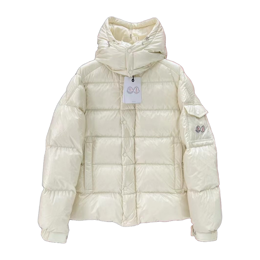 Moncler 70th Anniversary Hooded Puffer Jacket — Off White — #235