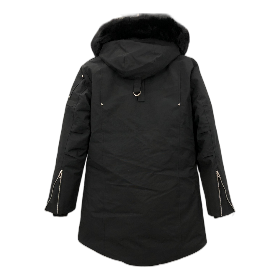 Moose Knuckles Fur-Trim Long Parka — Black — #308