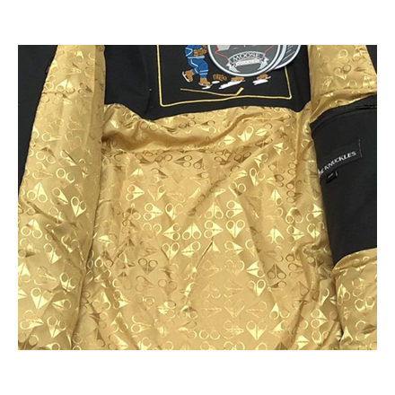 Moose Knuckles Gold-Lined Fur-Trim Puffer Jacket — Black — #317