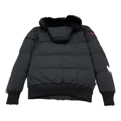 Moose Knuckles Patch-Detail Hooded Bomber — Black — #315