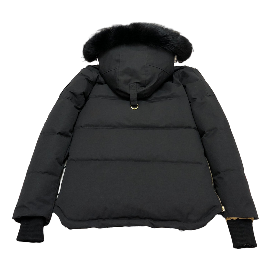 Moose Knuckles Gold-Trim Hooded Puffer Jacket — Black — #320