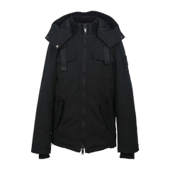 Moose Knuckles Biencourt Shell Hooded Down Jacket — Black — #325